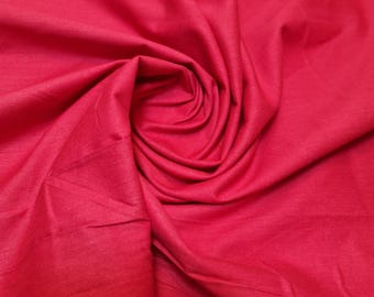 Homescapes – Tessuto In Cotone Pesante Color Ciliegia Acceso, 150 Cm, Per Tende, Cuscini E Tappezzeria, Venduto Al Metro