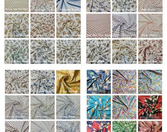 100% Cotton Floral Fabric Vintage Dress Costume Quilting Craft Material 44" By the Meter