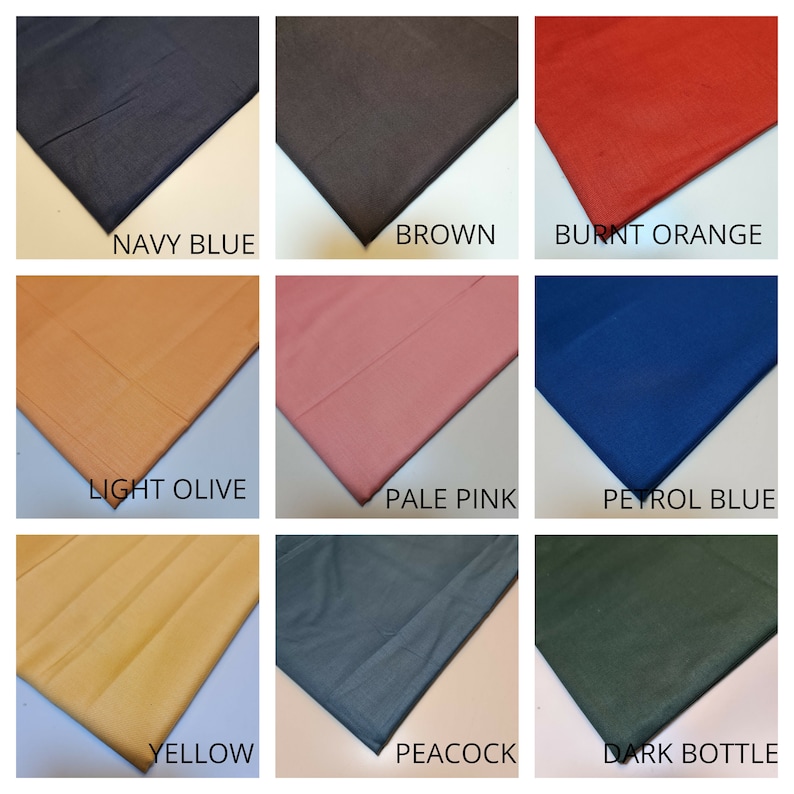 Plain Thick Cotton Drill Workwear Twill Fabric Dress Craft Quilting Sheeting Material 58" By The Meter image 2