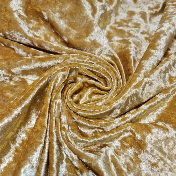 Plain Velvet Fabric Premium Crushed Stretch Dress Craft Wadding Material  60" (gold) - Etsy