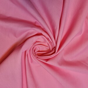 Candy Pink Clearance Polycotton Fabric by Meter – Solid Plain Dyed Craft Material 45&quot;/112cm Wide | Dressmaking, Quilting, Sewing
