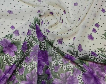 Summer Printed Polyester Crepe Georgette Sheer Chiffon Summer Dress Fabric 44"(Design 5)