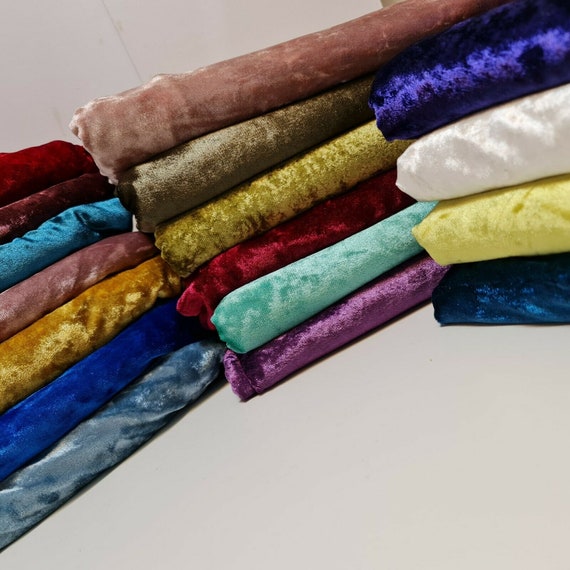 Plain Velvet Fabric Premium Frushed Stretch Dress Craft Wedding Material 60  burgandy -  Israel