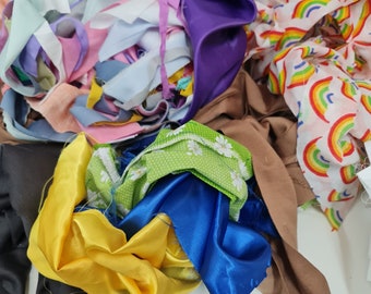 1 KILO bag of fabric remnants-Fabric off cuts-Perfect for scrapbooking, Card making, Doll clothes & all other Craft or Hobbying