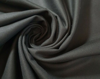 Tela Drill 100 % algodón, lisa, negra – Material grueso para ropa de trabajo y acolchado – 150 cm de ancho – Tela para confección