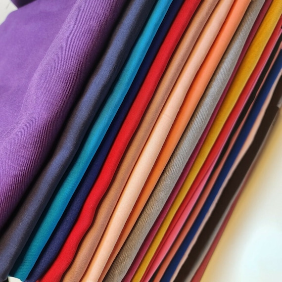 Poly Viscose/ Cotton Plain Fabric Non Stretch Dress Craft Material 58 Meter  -  Canada