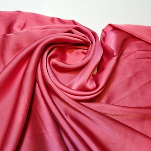 New Silky Charmeuse Satin Lightweight Bridal Dress Drape Décor Fabric 58&quot; (Lipstick Pink)