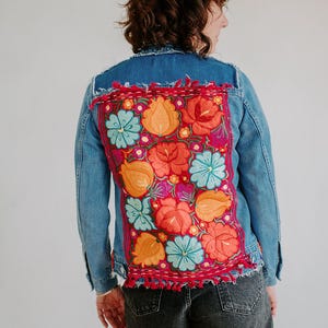 FLOWER POWER one of a kind  denim jacket