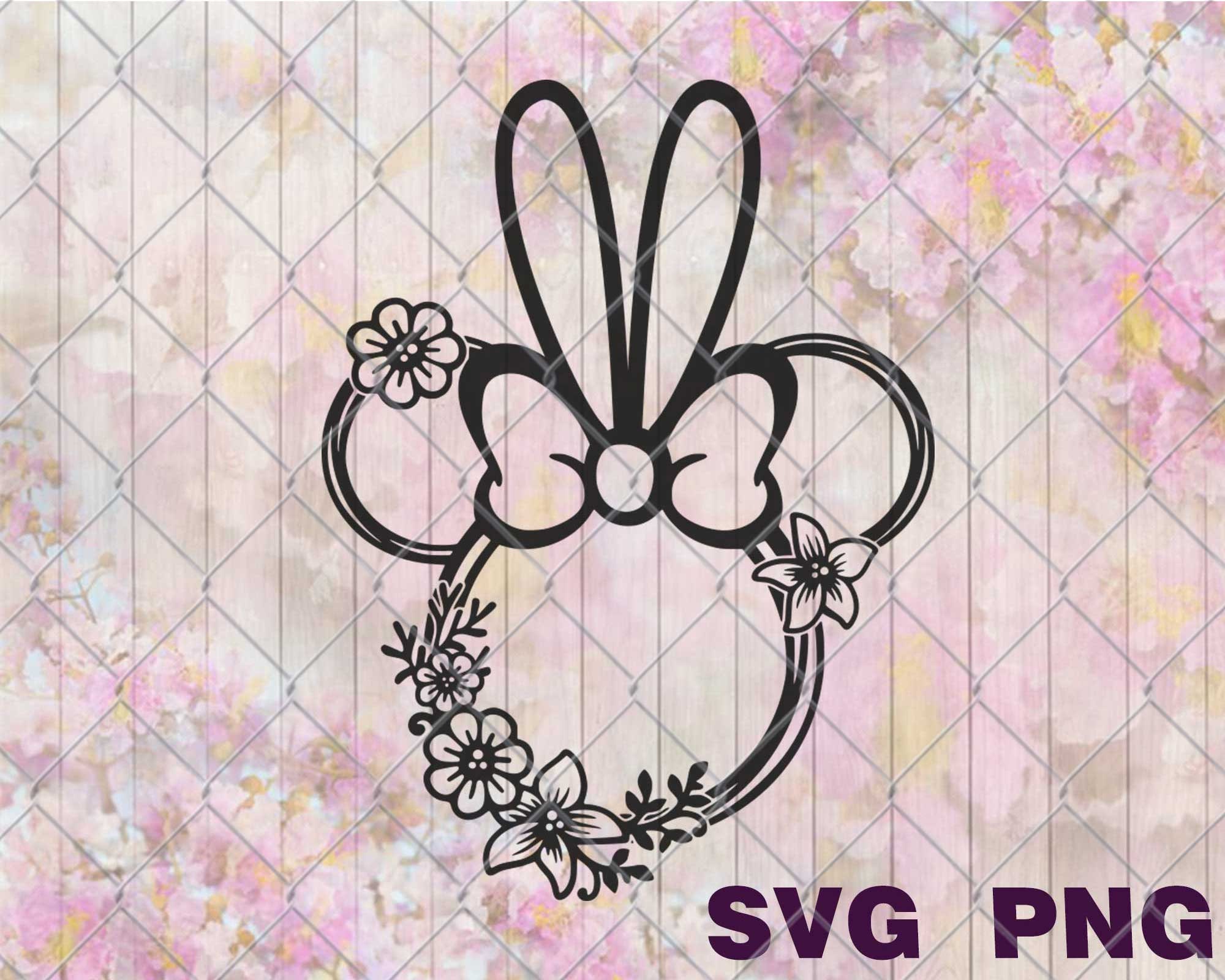 Download Minnie Floral Svg Bunny Ears Svg Minnie Flower Wreath Svg Etsy
