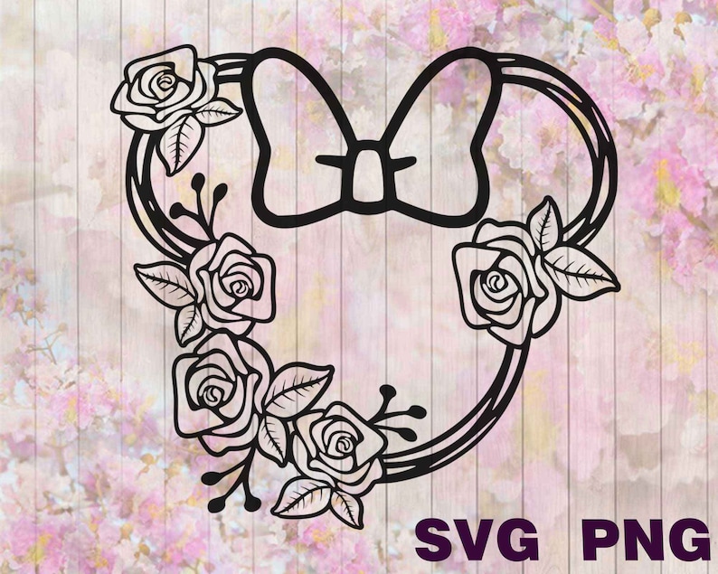 Download Floral minnie mouse ears wreath svg / Roses SVG / flowers ...