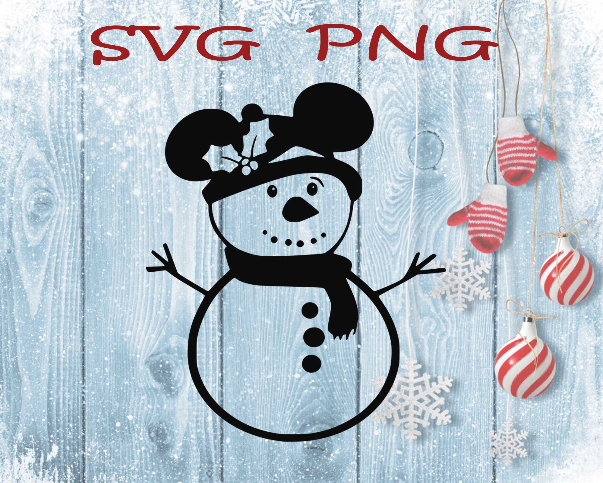 Mickey snowman svg / snowman cut files / christmas snowman | Etsy