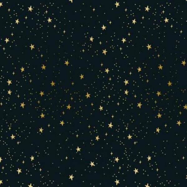 Stars - Black Metallic | Primavera | Rifle Paper Co.| Cotton Quilting Fabric