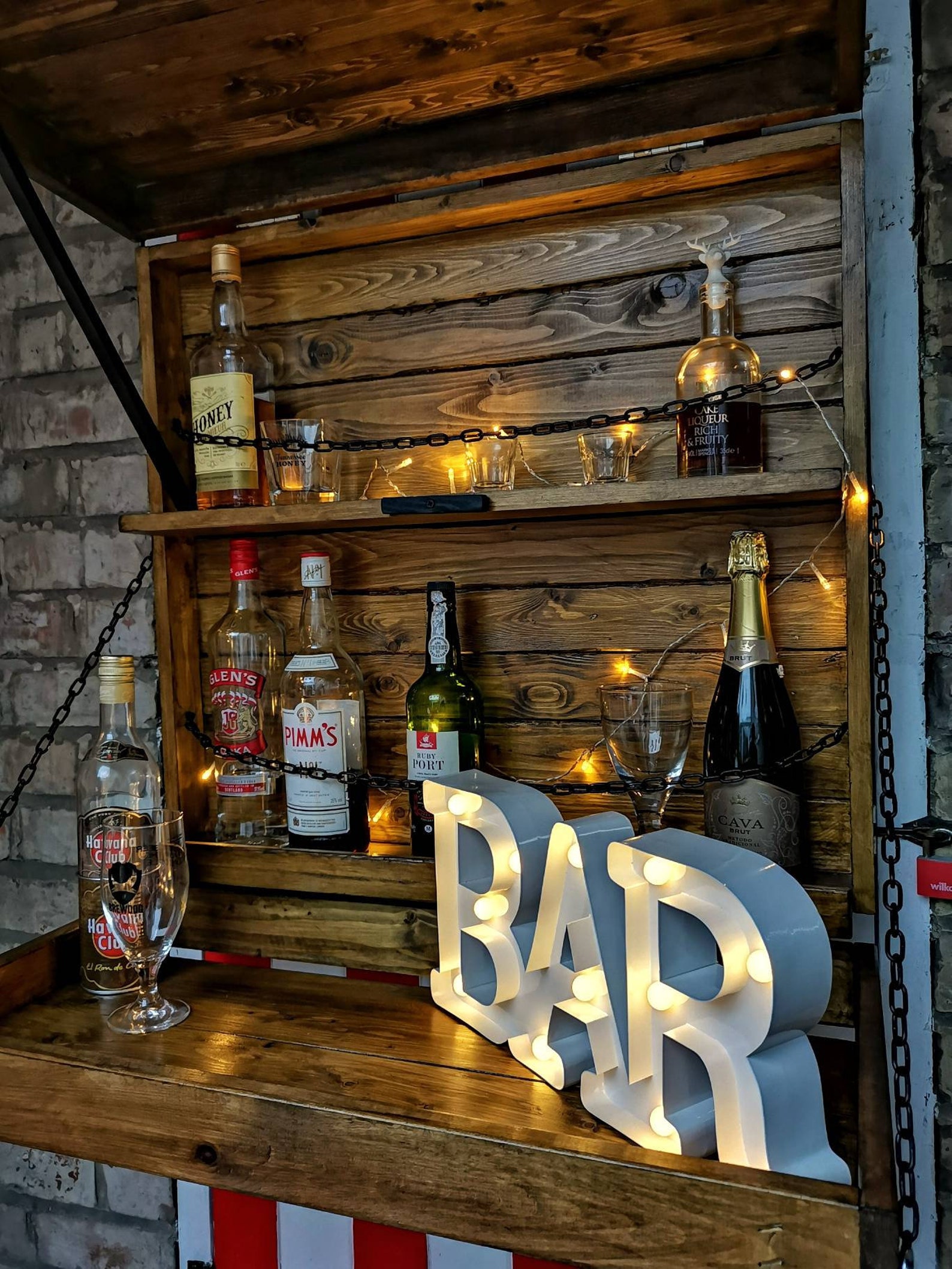 Custom Rustic Wall Bar Etsy