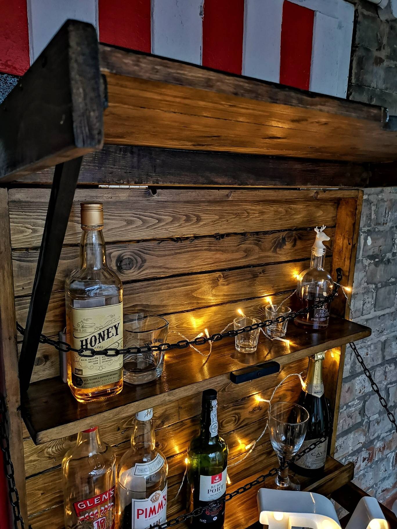 Custom Rustic Wall Bar Etsy