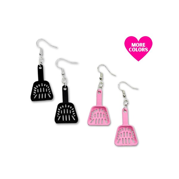 Cat Litter Scooper Earrings Weird 3D Printed Jewelry