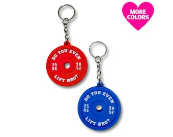 Do You Even Lift Bro Weight Plate Keychain 3D Printed Gym Girl Bag Charm