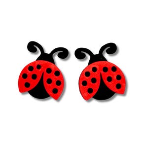 Lady Bug Stud Earrings 3D Printed Surgical Steel Stud Earrings