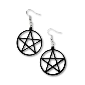 Pentagram Earrings 3D Printed Witchy Jewelry