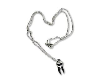 Ciondolo Dente Molare In Argento Sterling 925 – Pendente Per Collana, Gioiello Dentista, Regalo Perline