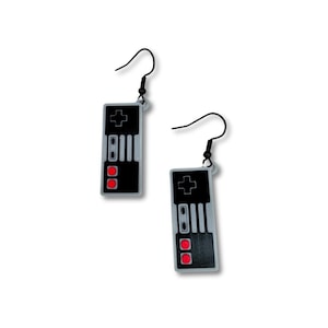 Retro Video Game Controller Earrings 3D Printed Jewelry