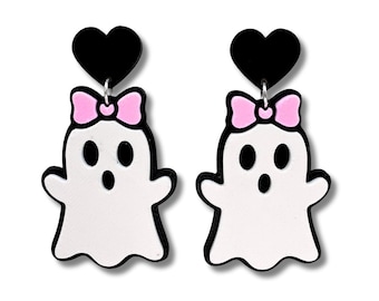 Ghost Girly Earrings 3D Printed Halloween Jewelry