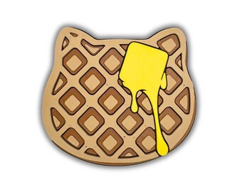 Cat Waffle Magnet 3D Printed Kitty Food Home Decor