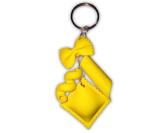 Pasta Noodle Keychain 3D Printed Funny Key Ring