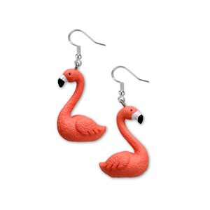 Flamingo Earrings Small Pink Charm Summer Jewelry