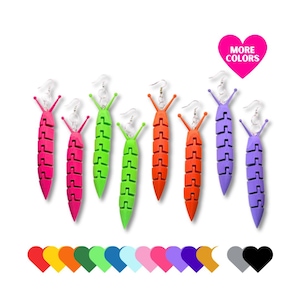 Wiggling Slug Earrings 3D Printed Fidget Toy Jewelry
