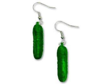 Pickle Earrings 3D Printed Funny Lightweight Jewelry
