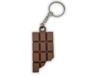 Chocolate Bar Keychain 3D Printed Foodie Gift Bag Charm