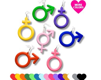 Make Your Own Gender Symbol Earrings Lightweight 3D Printed Pride Jewelry