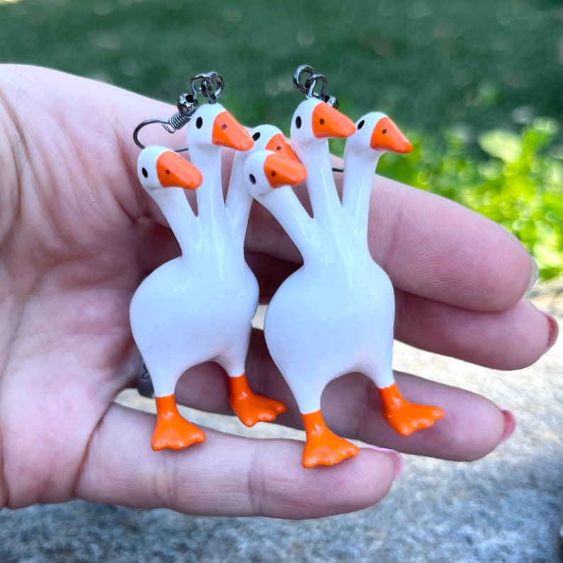 3headed Goose Duck Earrings ORIGINAL ARTIST Keychain Loose Etsy