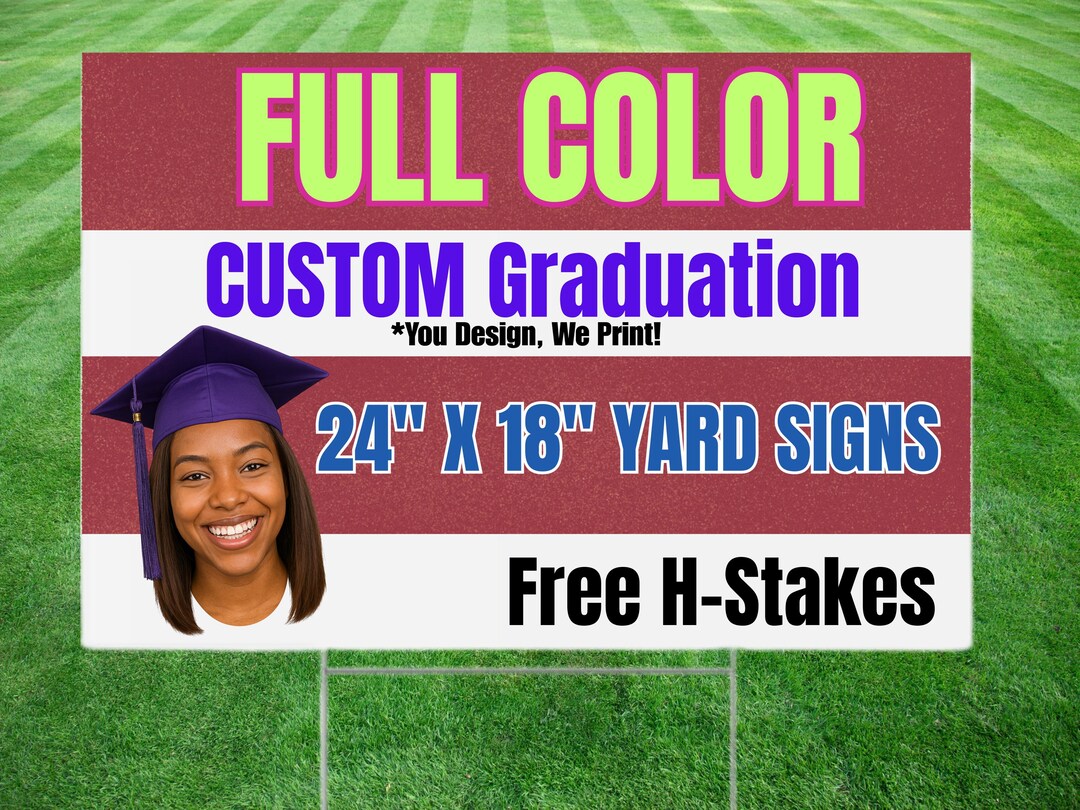 24x18 Personalized Graduation Yard Sign | Custom Grad Sign | Multiple ...