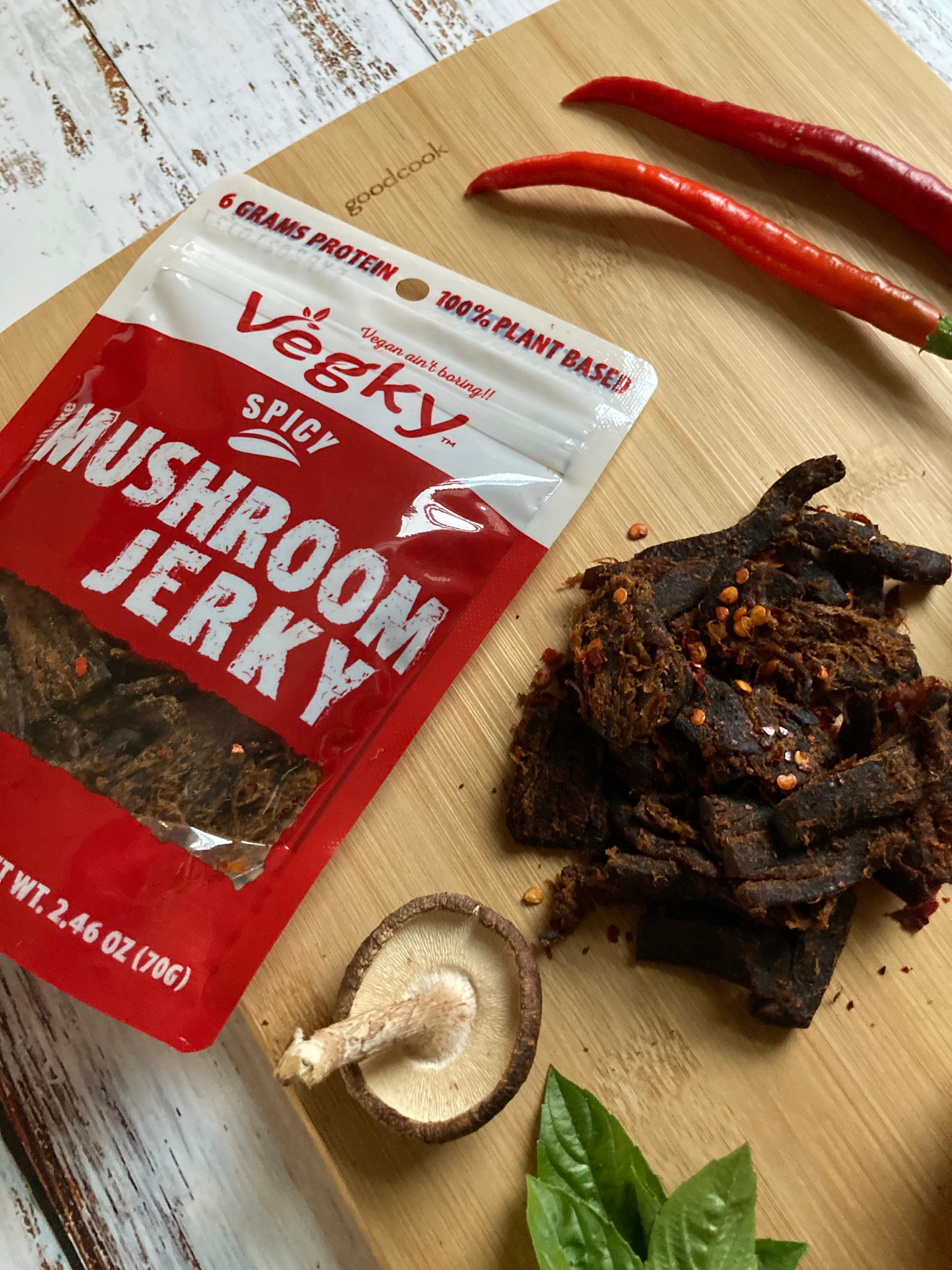 Spicy Vegan Shiitake Mushroom Jerky 70 Grams Etsy UK