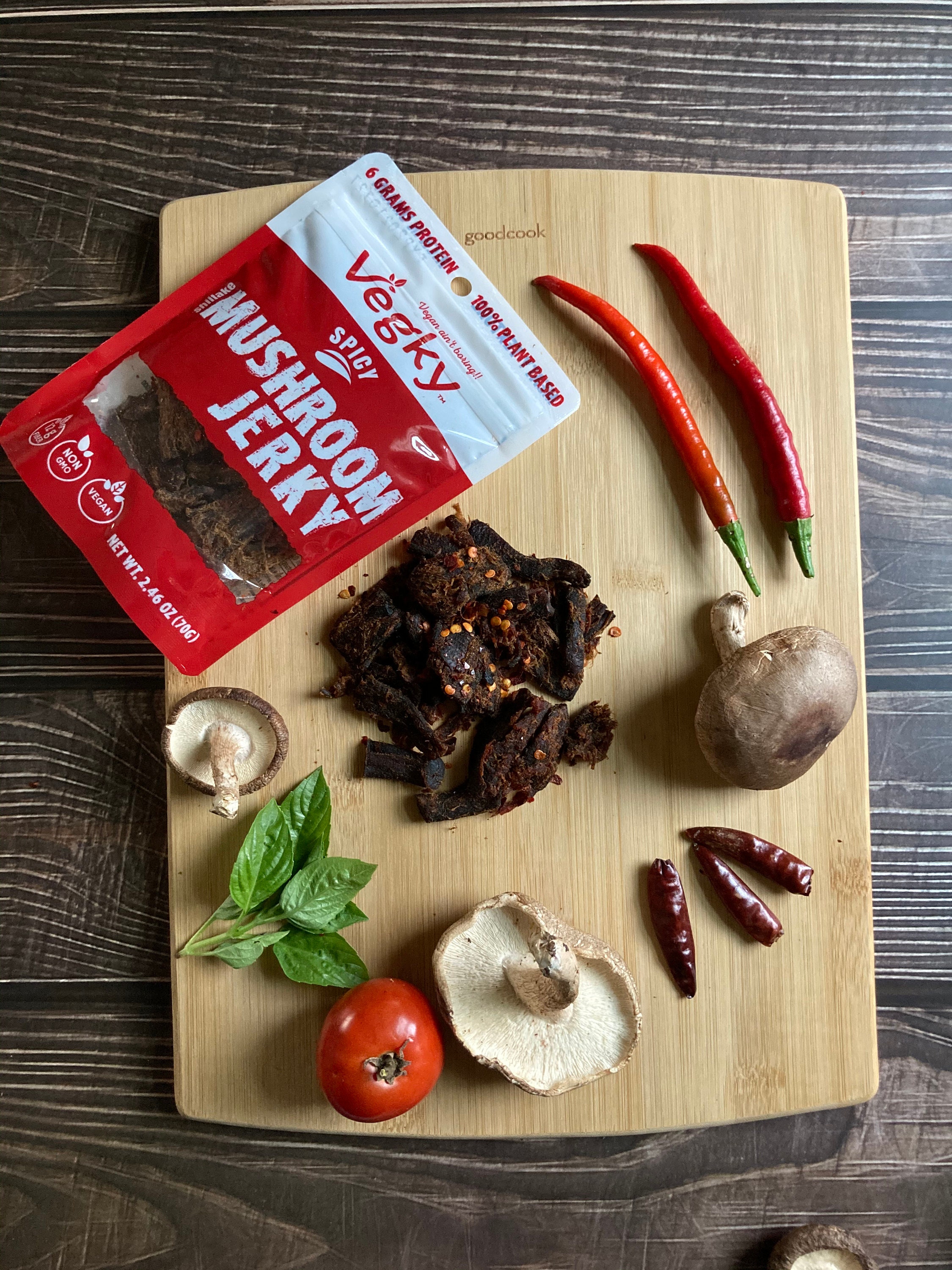 Spicy Vegan Shiitake Mushroom Jerky 70 Grams Etsy UK