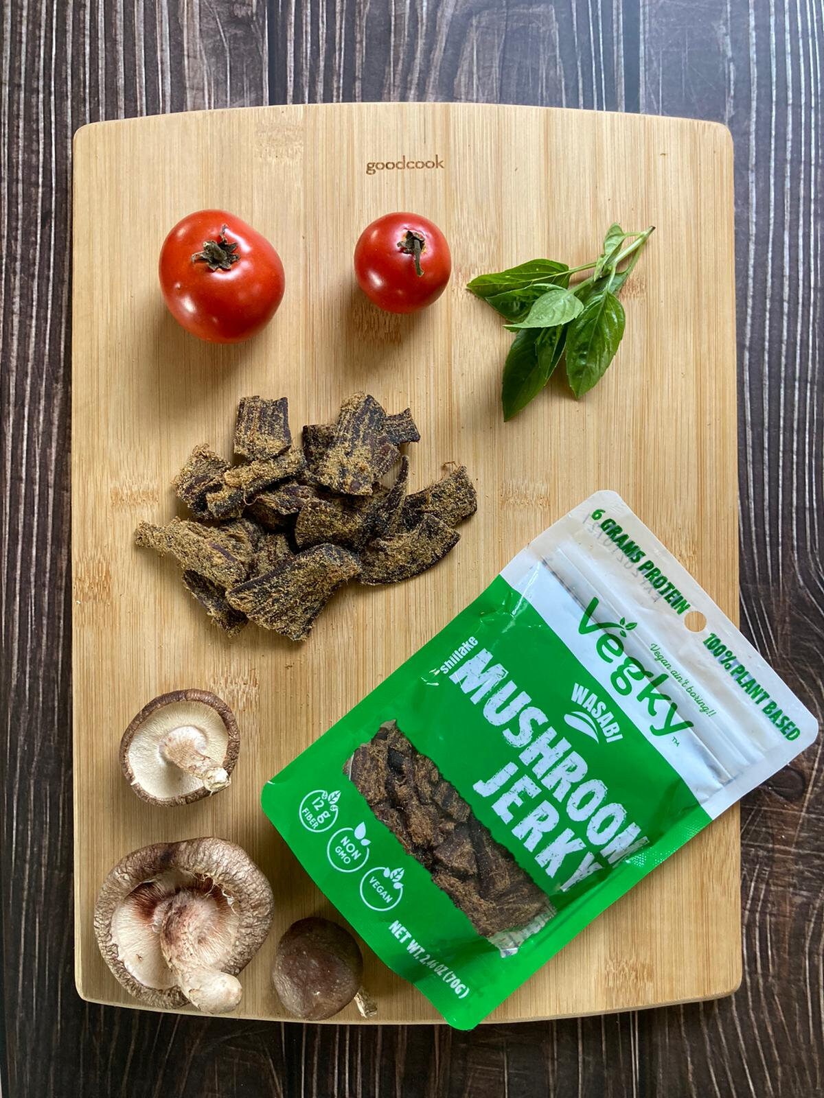 Wasabi Vegan Shiitake Mushroom Jerky 70 Grams Etsy