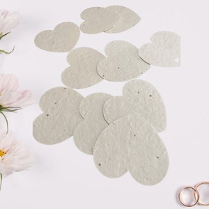 10 cuori con semi, inserti per carte bomboniere, etichette, fiori adatti alle api, extra aggiunti, nota, decorazioni per la tavola, riutilizzabili, ambiente.