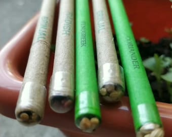 Penna con semi, piantabile, sacchetti per feste, ecologici, semi, biglietti con semi, regalo per insegnanti, hotel, marketing, bomboniere, personalizzazione, regalo per giardiniere.