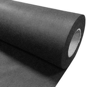 Black Nonwoven adhesive technical Fabric 0.3mm - Reinforcement leather Bag Interlining -  size 50 cm x 150 cm ( [20" x 60"] about 8 sf K1