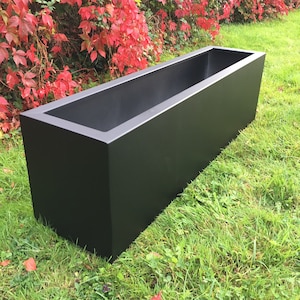 Black Extra Large Metal Garden Planter Pot Trough