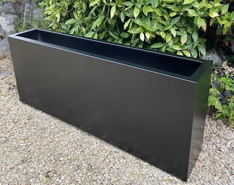 Black Extra Large Metal Garden Planter Pot Trough - Etsy UK
