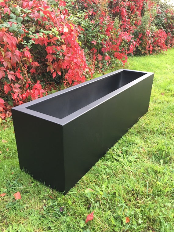 Black Extra Large Metal Garden Planter Pot Trough 