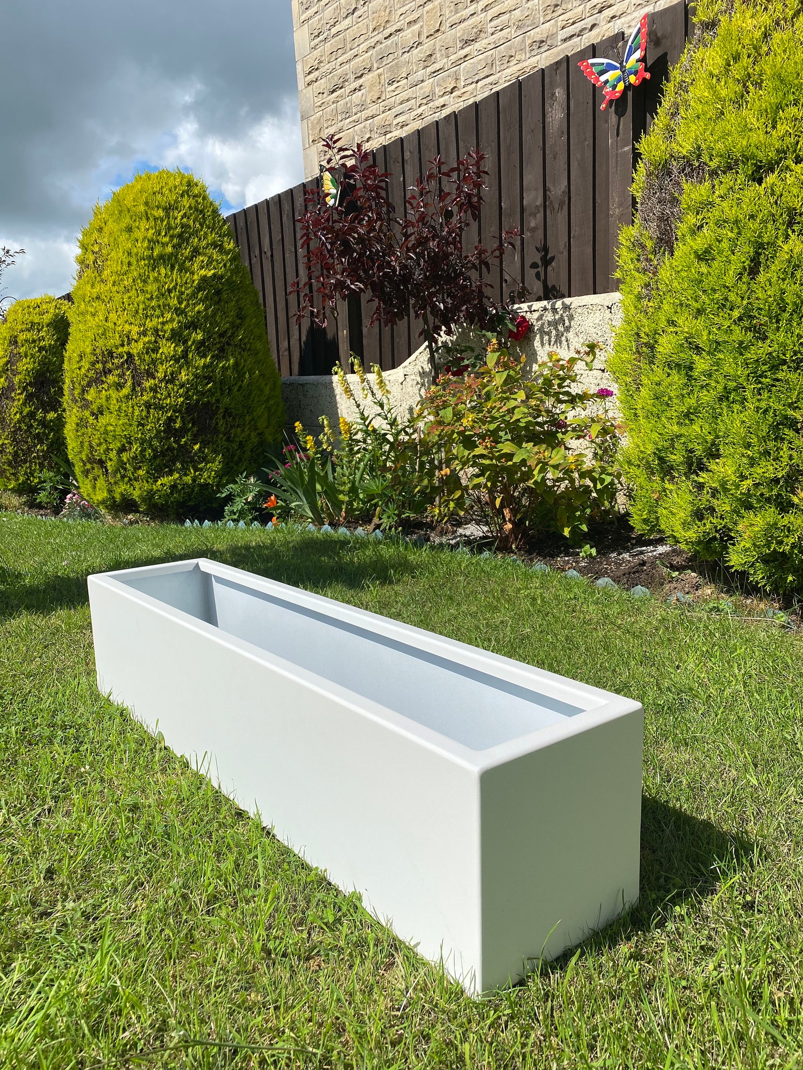 White Aluminium Metal Window Box Planter Etsy UK