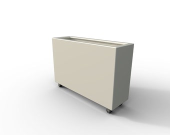 White Large Aluminium Metal Indoor Outdoor Planter with Caster Wheels