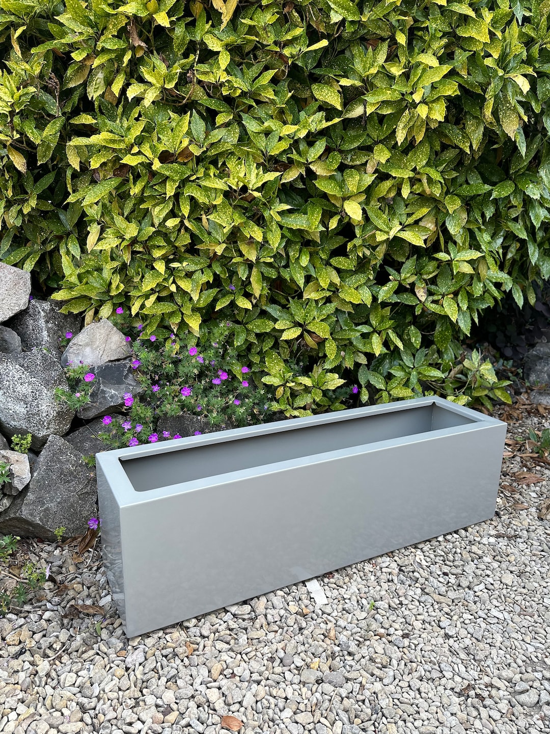 Macetero de jardín de metal de aluminio de color gris piedra - Etsy México, image size:1080x1440