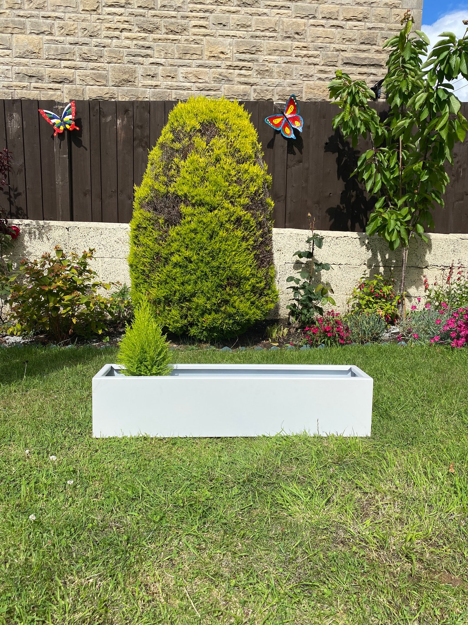 White Aluminium Metal Window Box Planter Etsy UK