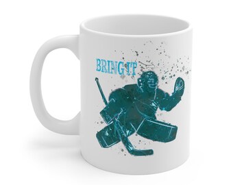Hockey Goalie Coffee Mug, Hockey Fan Gift, 11oz