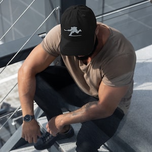 Hockey player hat, Black hat with a gray graphic, Cool Hockey hat gift, hockey player hat, favorite sport fan, hockey life