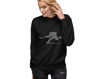 Sudadera polar de jugador de hockey / Sudadera de pista de hielo / Regalo acogedor para entrenador de hockey / Sudadera con capucha unisex de hockey de invierno